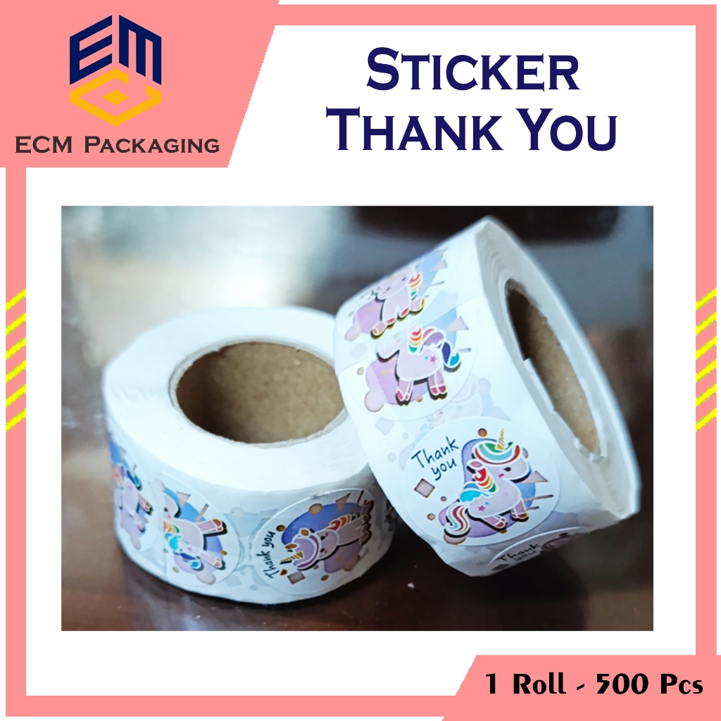 

Sticker Thank you 1roll 500pcs | Stiker Terima Kasih | Stiker terima kasih 500pcs