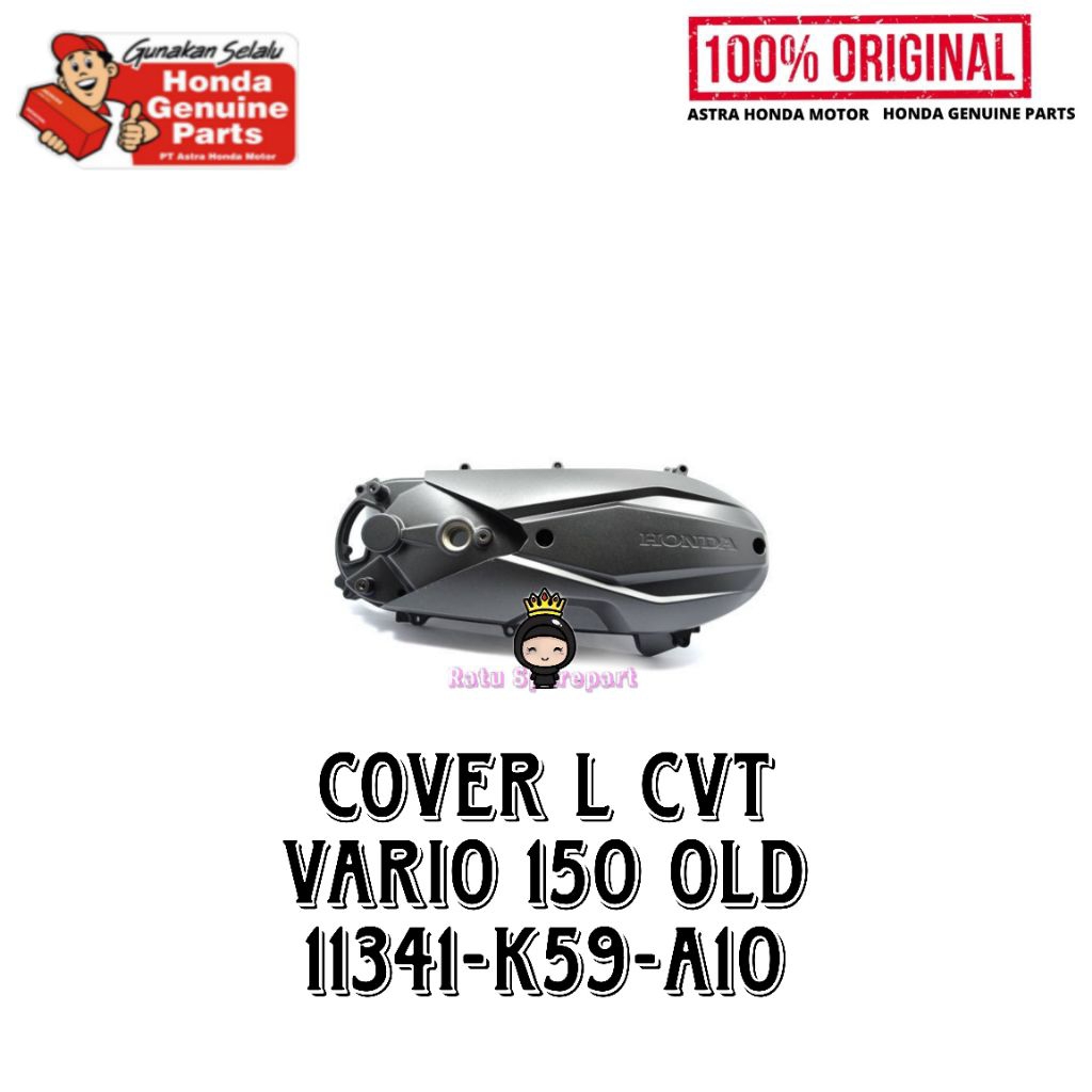 Cover L Side Honda Vario 150 Old Original - 11341K59A10 - Cover Bak Cvt Vario 150 Old - Cover Bak Cv
