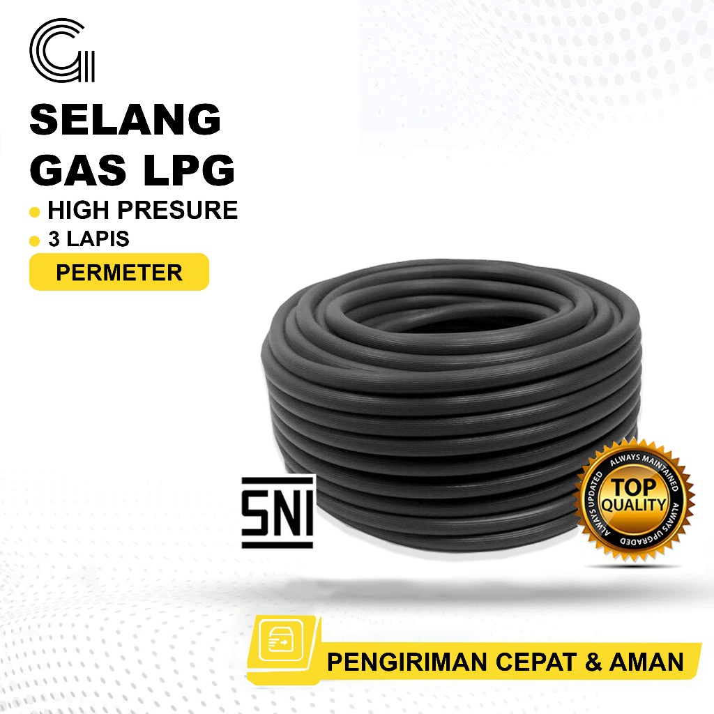 SELANG GEMUK Selang Gas 3 Lapis Meteran Tekanan Tinggi Selang Gas LPG SNI Anti Gigitan Tikus Selang 
