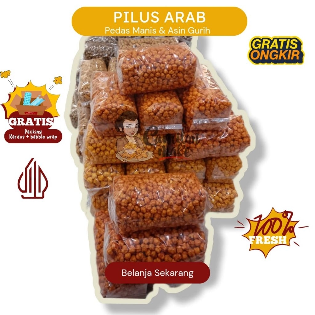 

PILUS ARAB PEDAS MANIS & GURIH 1KG/ CAMILAN MAK'E/ CEMILAN/ JAJANAN/ SNACK KILOAN