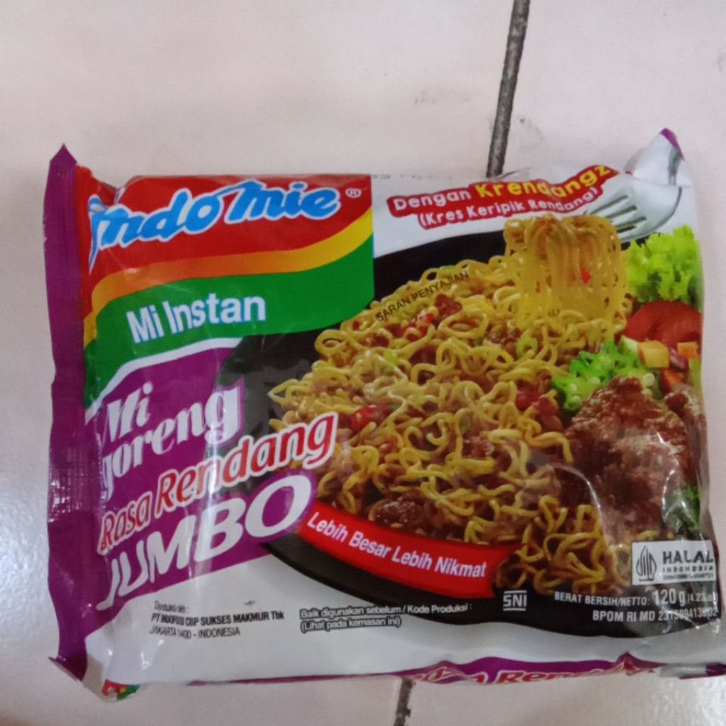 

Indomie Mi Instan Mi Goreng Rasa Rendang Jumbo 120gr