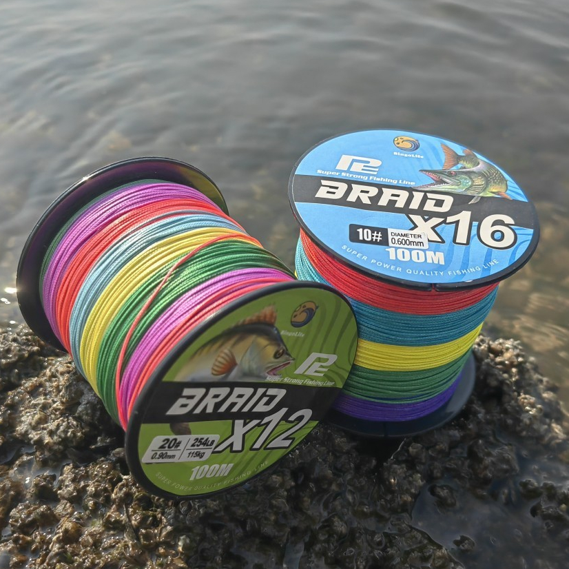 BingoLife PE X16 X12 Senar Pancing Kepang100m 11~115Kg Joran Pancing Jarak Jauh Kuat Memancing Di La