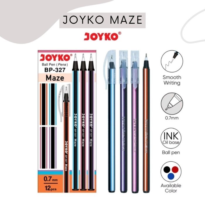 

PULPEN JOYKO BP-327 MAZE HARGA 1 PACK ISI 12 PCS