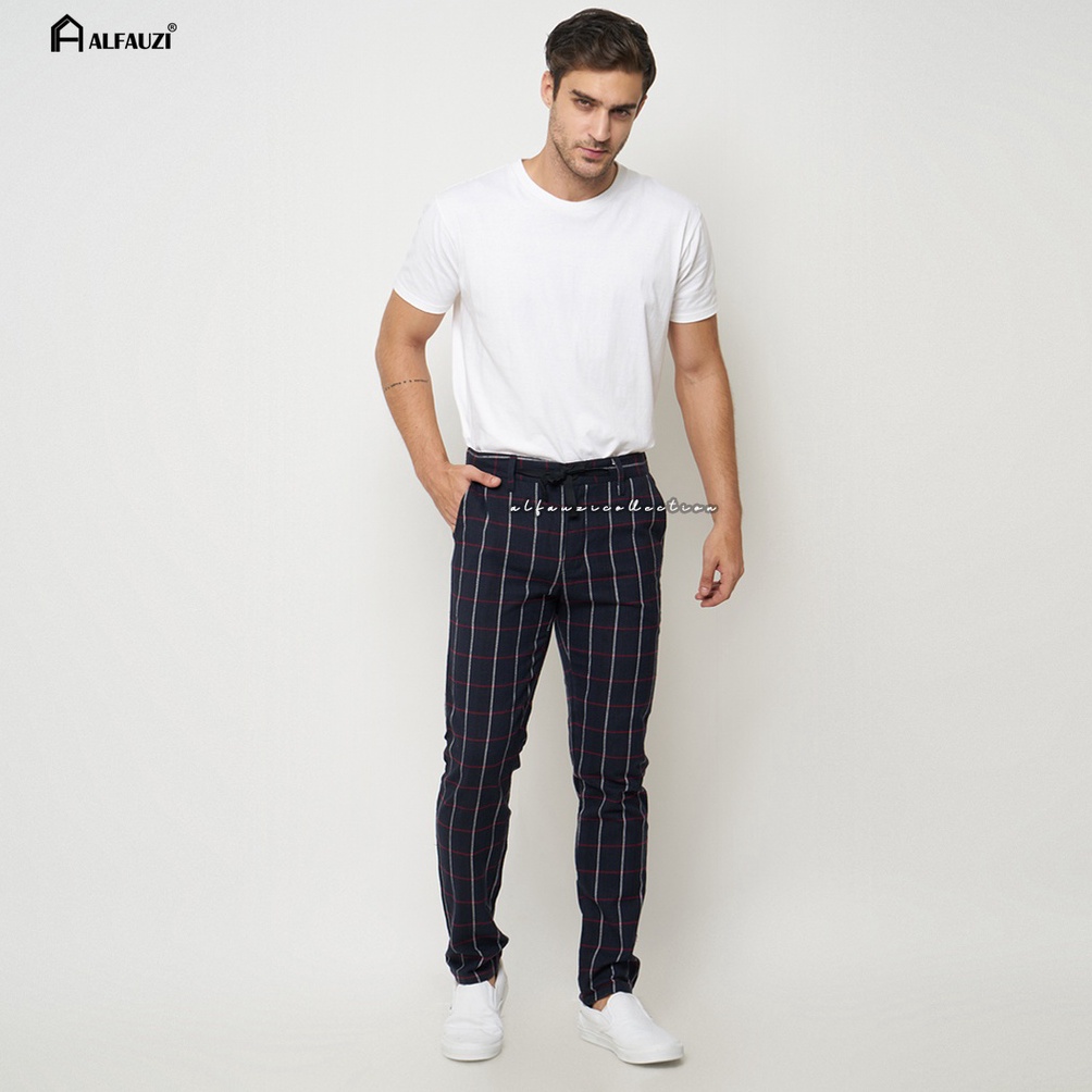 Promo Max Celana Tartan Pria Slim Fit Pants Tartan Cowok terbaru