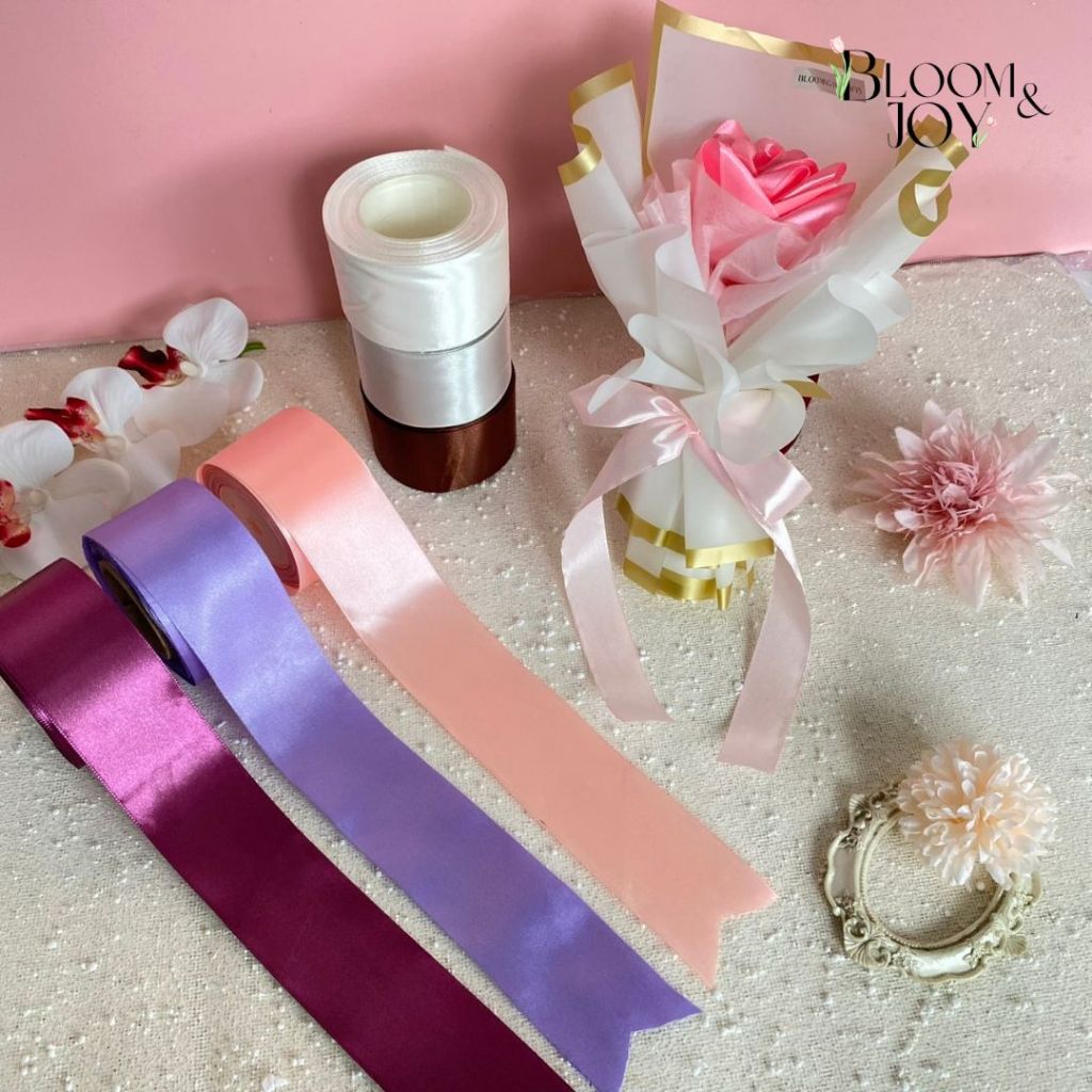 

1Meter - Pita Satin 2 inch (5 CM) / Pita Satin 2" 5cm pita satin buket pita buket