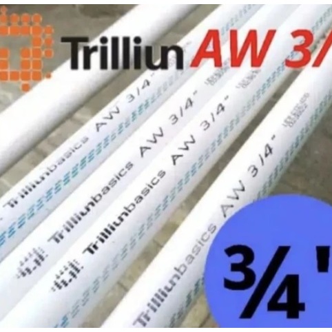 PIPA 3/4" AW panjang 1 meter PARALON PVC TRILLIUN PUTIH PARALON MURAH