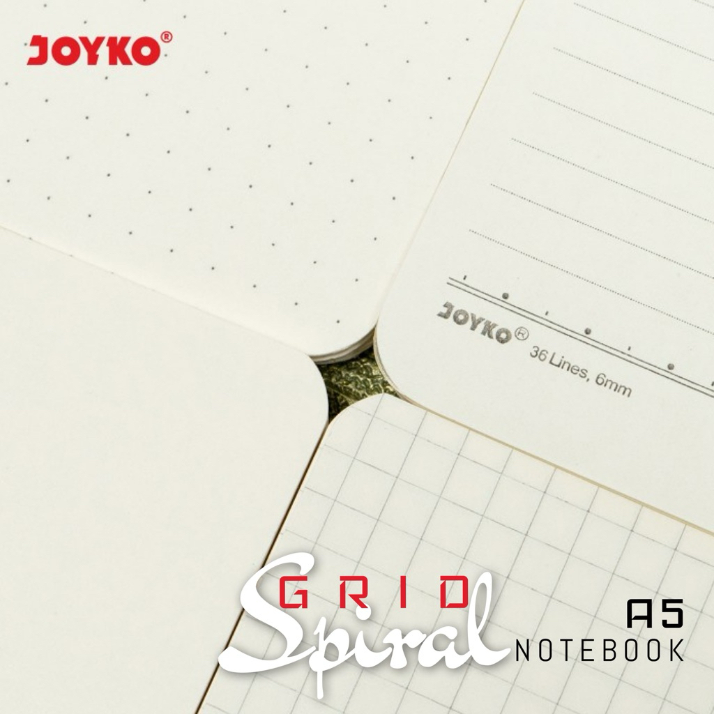 

GRID SPIRAL NOTEBOOK A5 | JOYKO NB-700 | BUKU CATATAN KOTAK2 | SAMPUL BENING | 60 hal | 80 gsm
