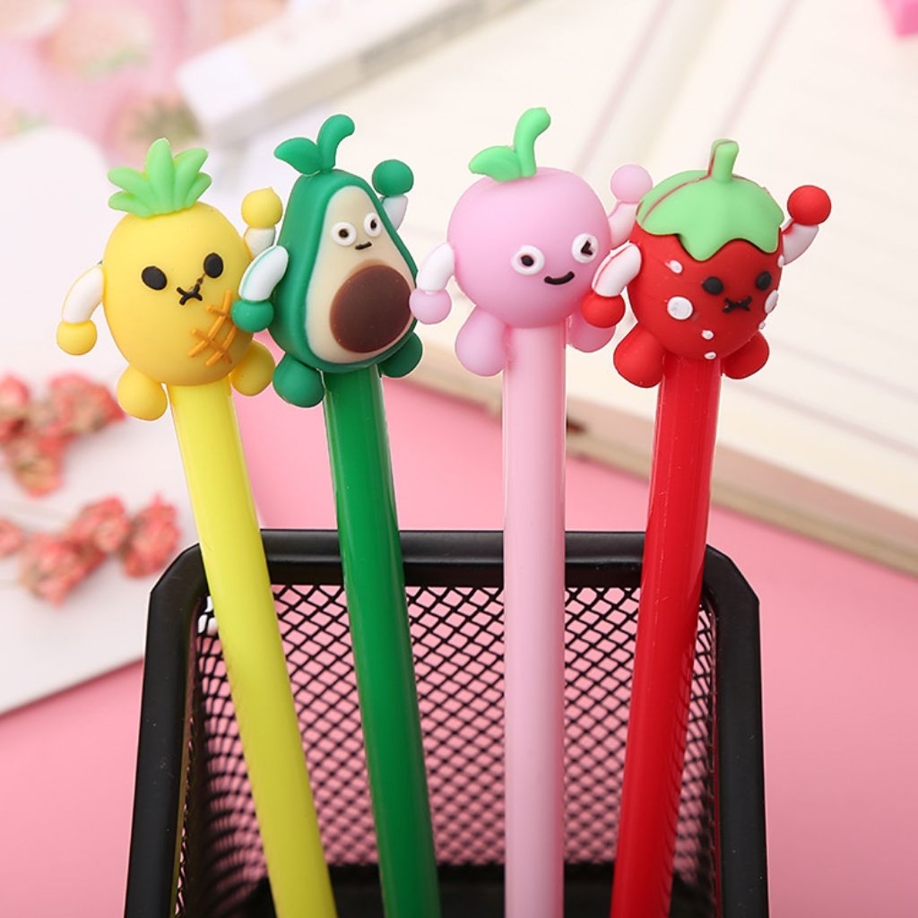 

PULPEN 3D BUAH / Pena gel buah segar pena berbasis air yang lucu untuk pelajar alat tulis kantor pembelajaran kreatif