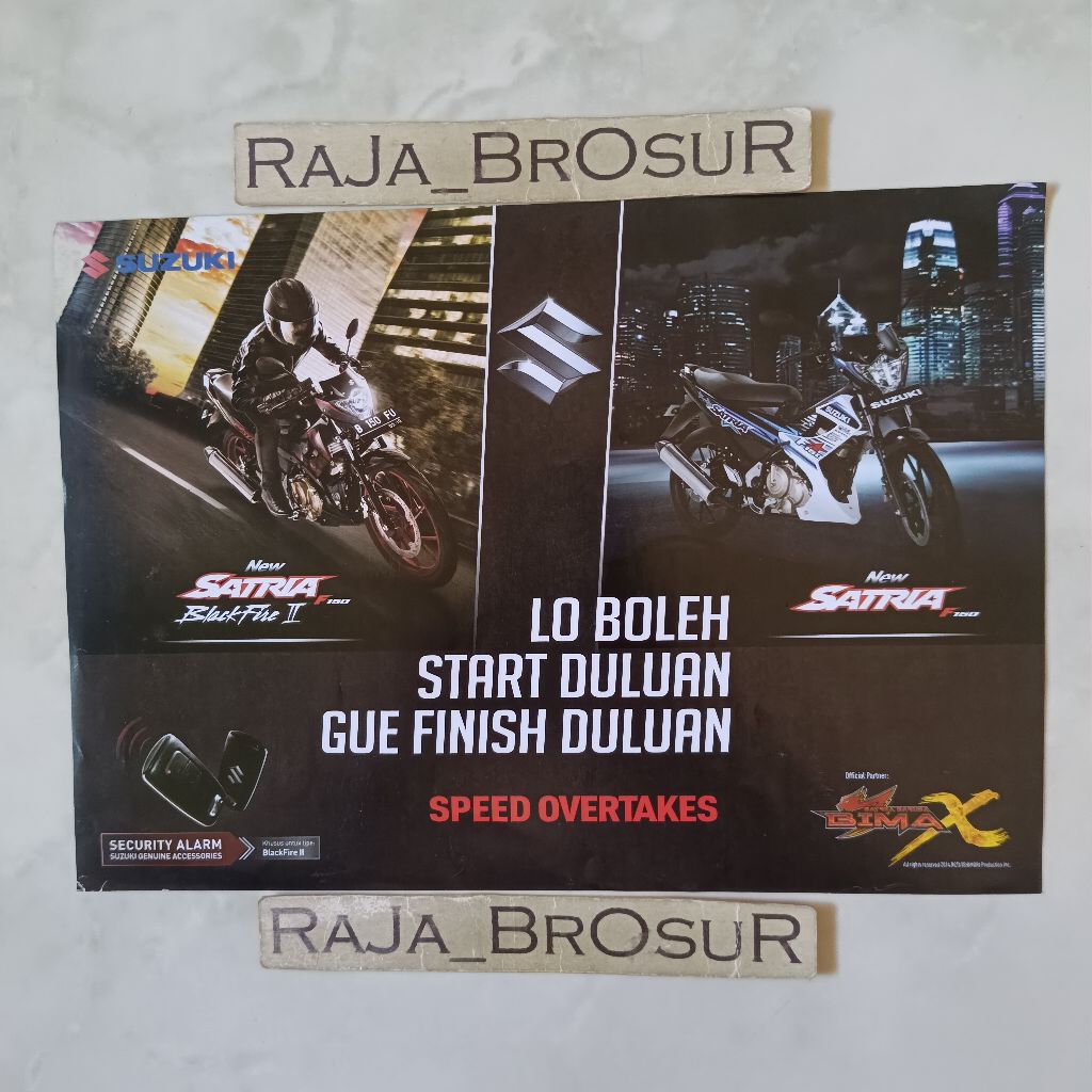 Poster brosur katalog flyer Suzuki Satria F150 Satria F 150 Satria FU Blackfire II White Fighter 201