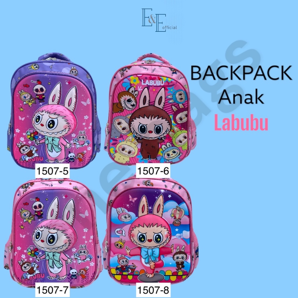 LABUBU 1507 - Tas Ransel Anak Perempuan Karakter 3D Batok