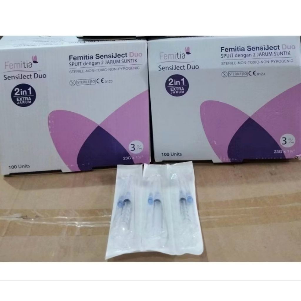 Femitia Sensiject dou 3cc 2 in1 (Box 100pcs) Exp 08-2030.