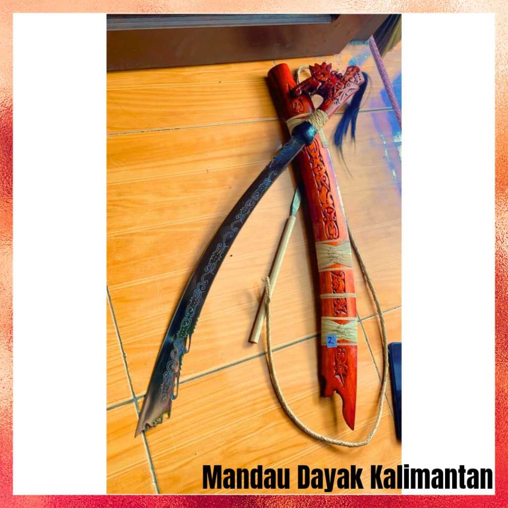 MANDAU DAYAK KALIMANTAN BAJA PUTIH ANTI KARAT