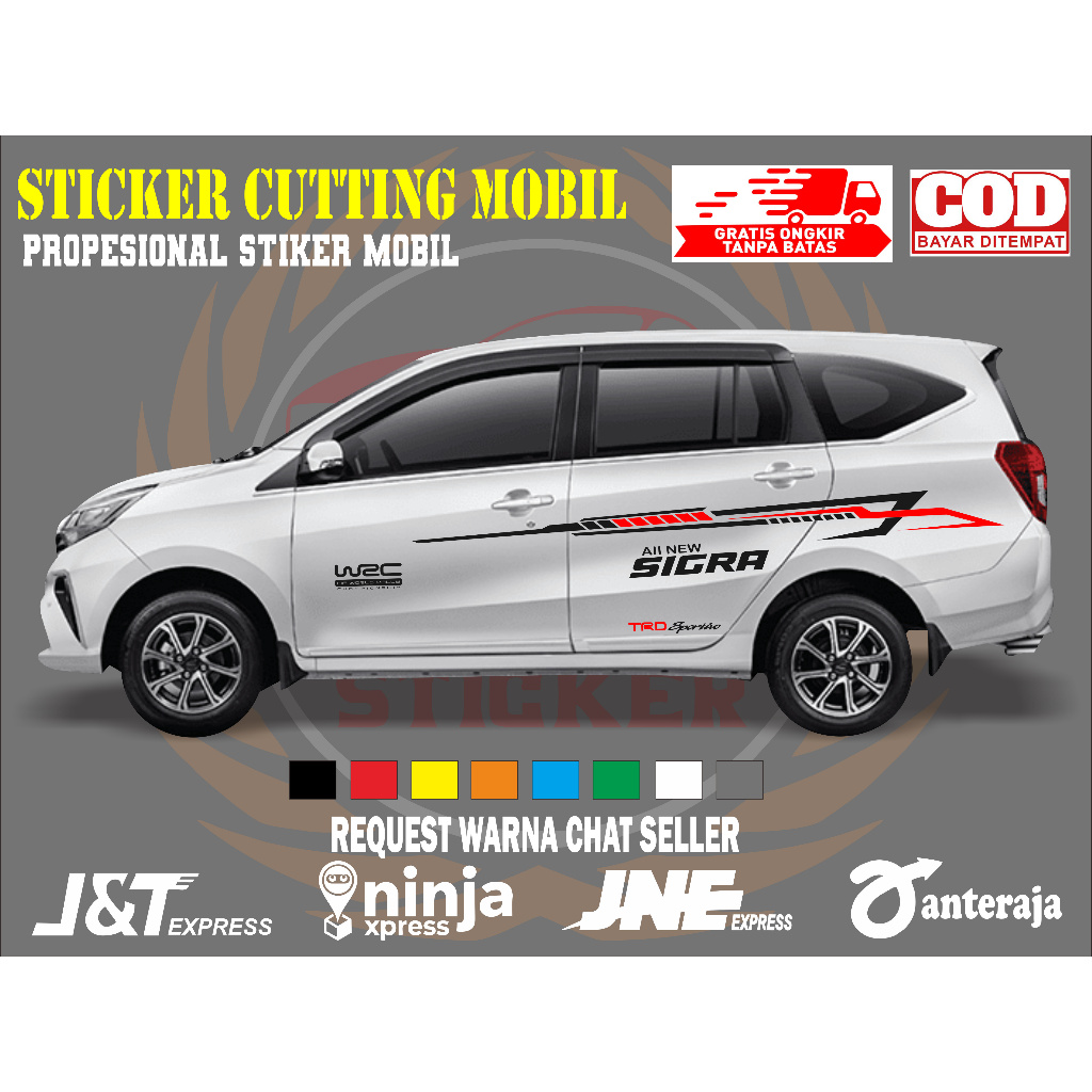 sticker mobil sigra sticker mobil daihatsu sigra sticker mobil sigra keren stiker variasi body mobil
