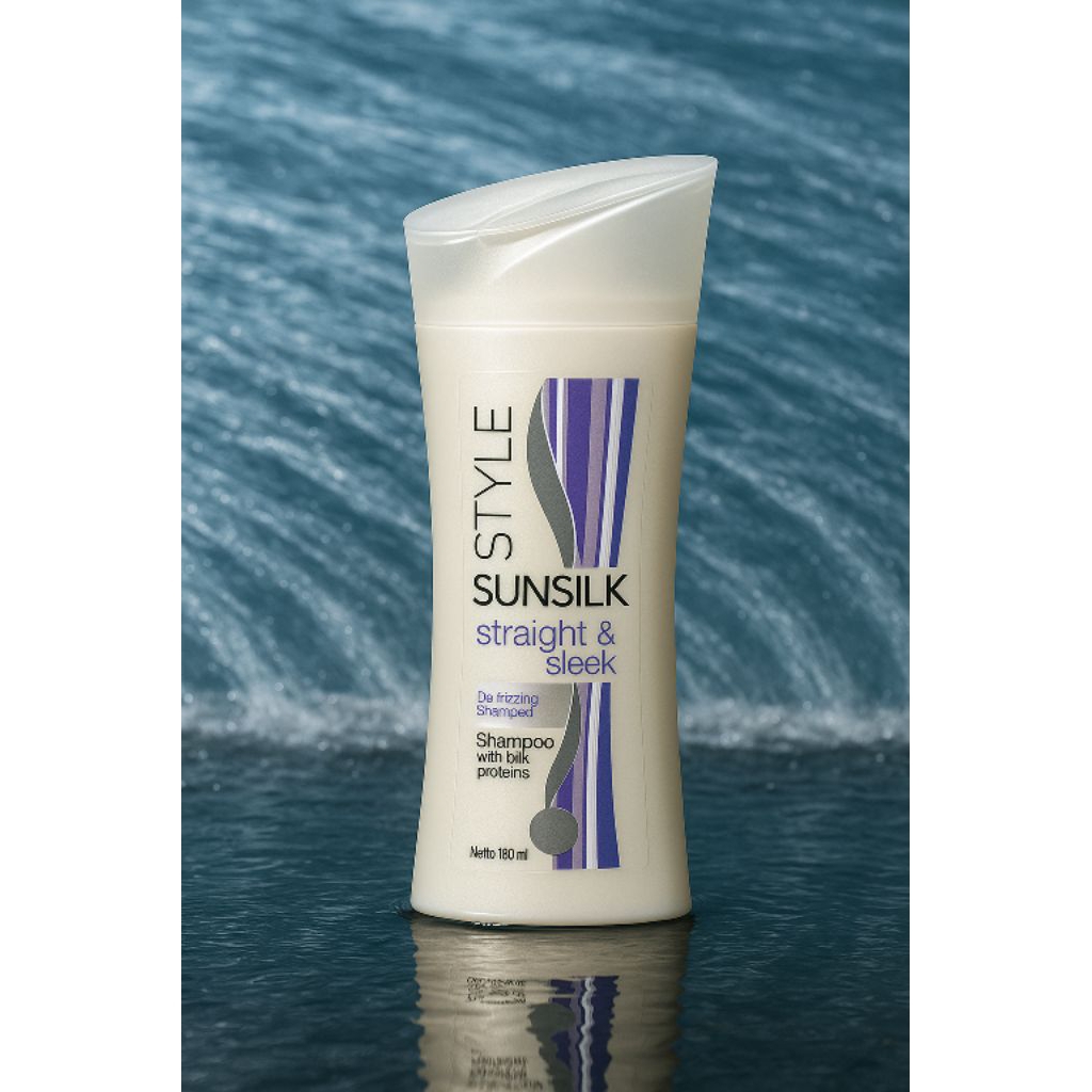 Sunsilk Style Straight Dan Sleek Shampo 90ml/Black Shine Perawatan Untuk Rambut Kusam/80ml