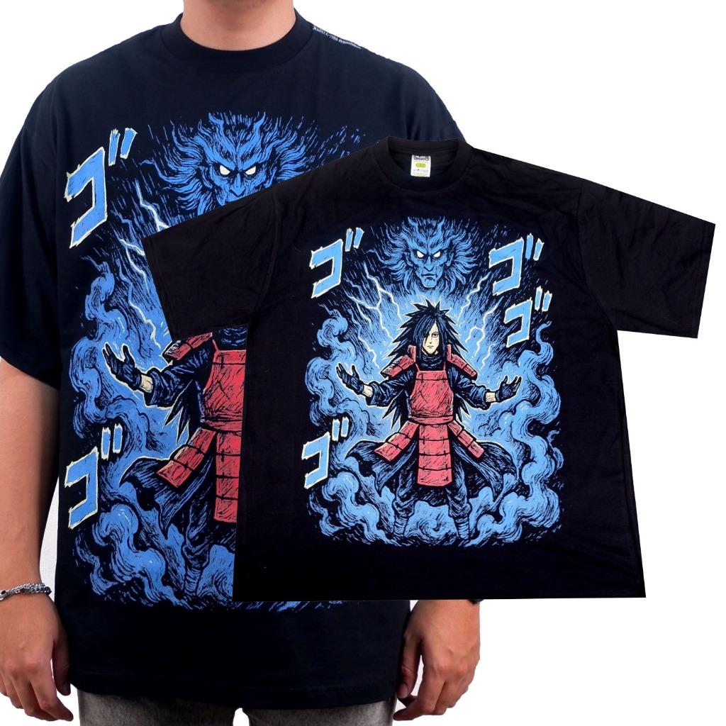 VONSEEY UCHIHA MADARA SUSANO NARUTO ANIME MANGA KAOS OVERSIZE HITAM