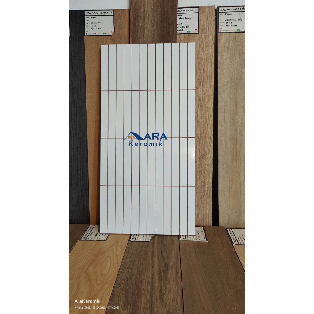 Ellagress Keramik Precut Nat Palsu 30x60 36NP 215BSW / Keramik Dinding Kamar Mandi Putih / Keramik D