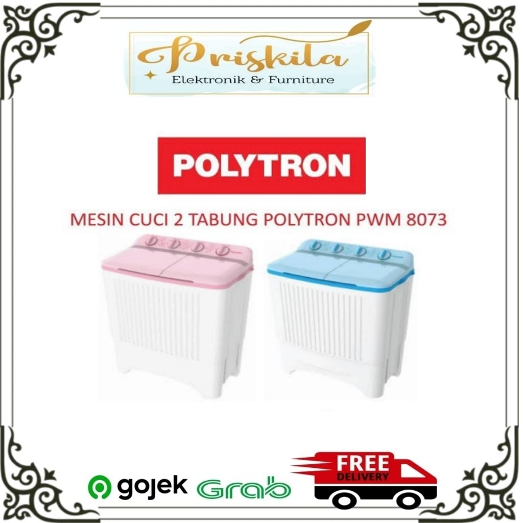 Mesin Cuci 2 Tabung Polytron 8 Kg / Toko Priskila Elektronik Palembang / Elektronik Palembang / Furn