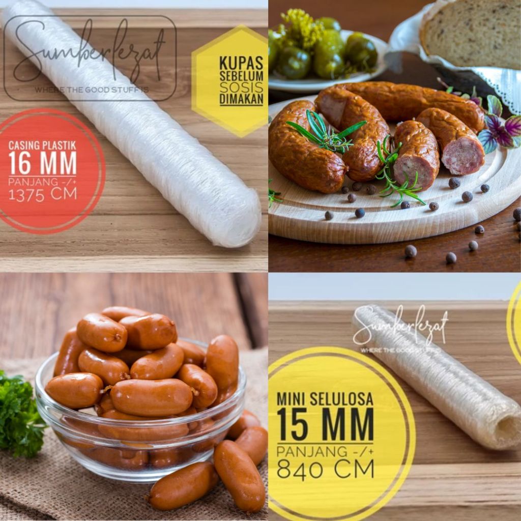 

NEW STOK Kulit Sosis Pembungkus Sosis Home Made Kolagen Jumbo Selongsong Sosis Casing Sosis Collagen
