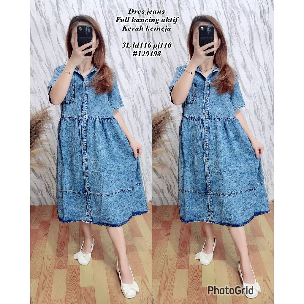dress jeans wanita kemeja / dress jeans / dress artis kekinian