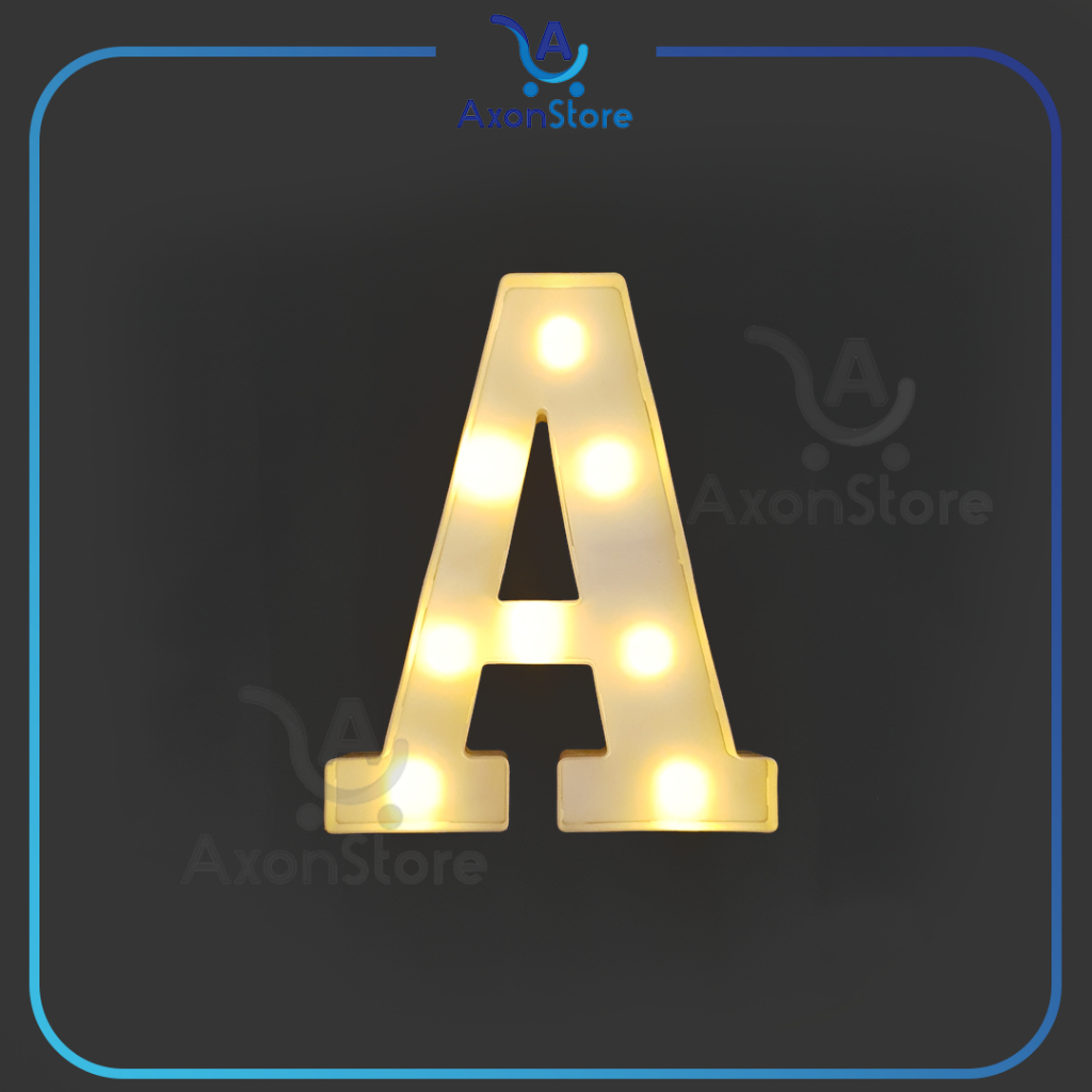 Lampu LED 3D Huruf Angka Ukuran 22 CM Abjad Dekorasi Ulang Tahun Hiasan Dinding Kebutuhan Pesta