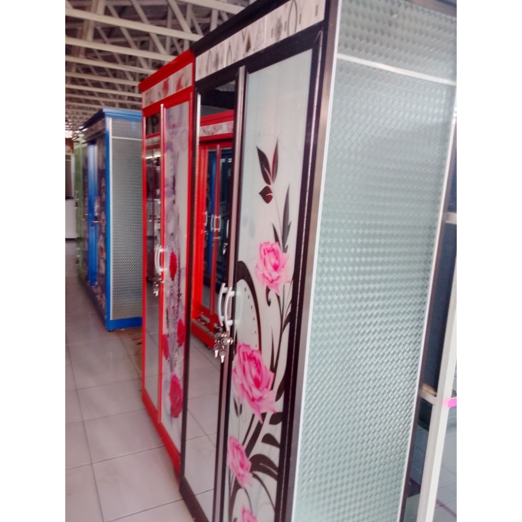 Lemari Stenlis 2 Pintu + Roda