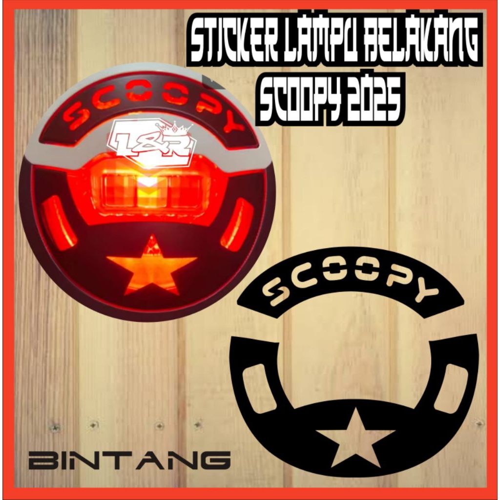 sticker cutting stiker variasi motif lampu belakang scoopy new