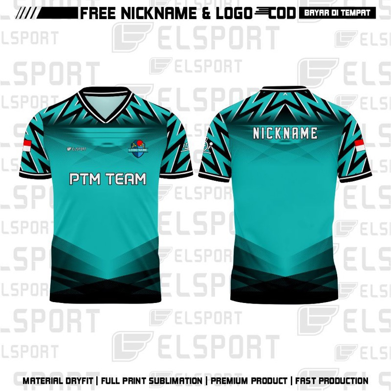 jersey olahraga custom tenis meja ping-pong biru tosca