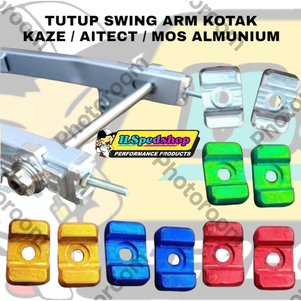 Tutup cover swing arm belakang kotak pnp swing arm kaze mos aitech bahan almunium harga 1 set sepasa