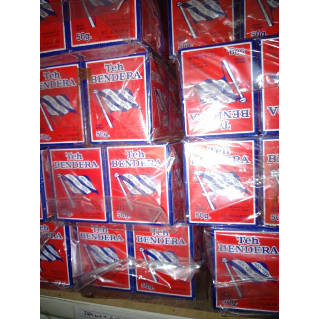 

Teh bubuk bendera 50 gram ( 10 bgks )