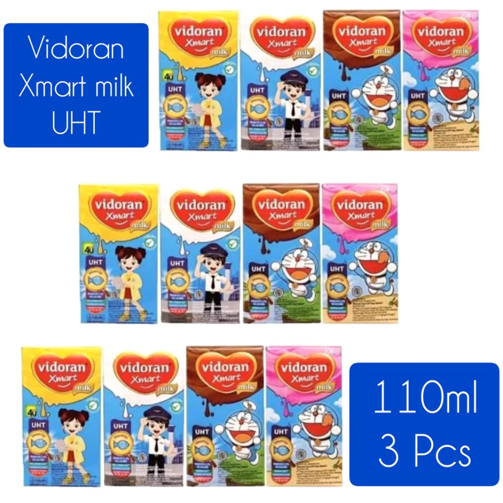 

Vidoran Xmart Milk UHT 110ml 3 Pcs