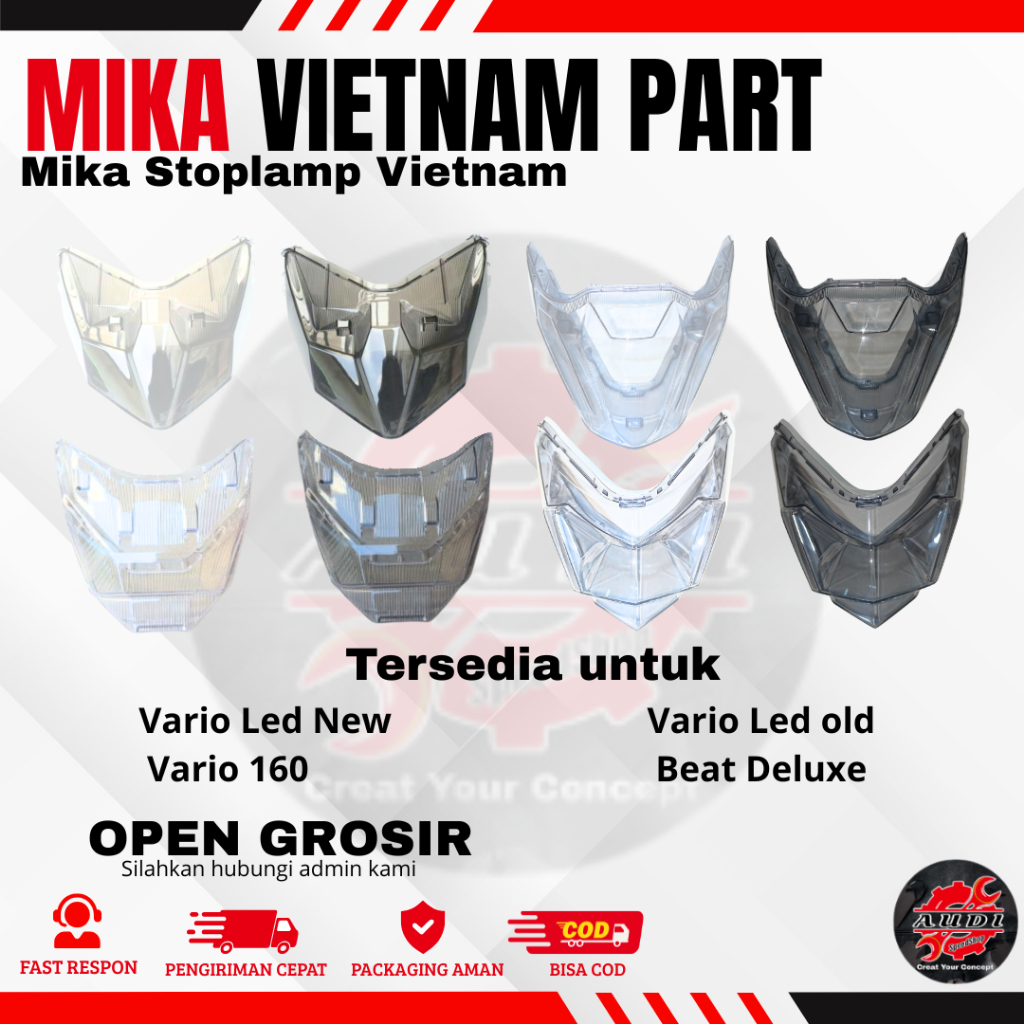 MIKA STOPLAMP BAHAN CUSTOM STOPLAMP LAZY/SLIMFRAME MIKA LIGHT SMOKE VARIO LED NEW/OLD BEAT DELUXE