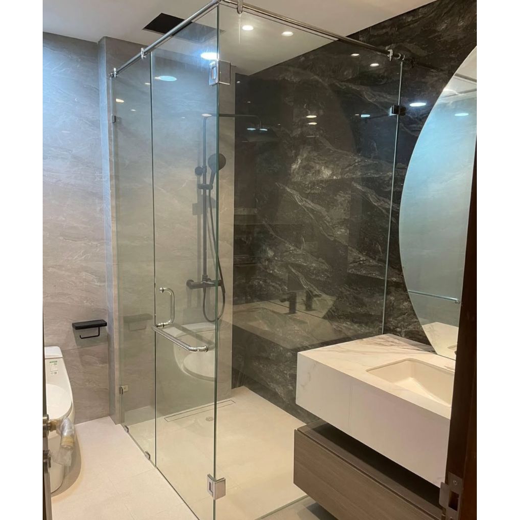 Kaca shower kamar mandi | Sekat kamar mandi | Kaca tempered | kaca kamar mandi anti bocor | Sekat Ka