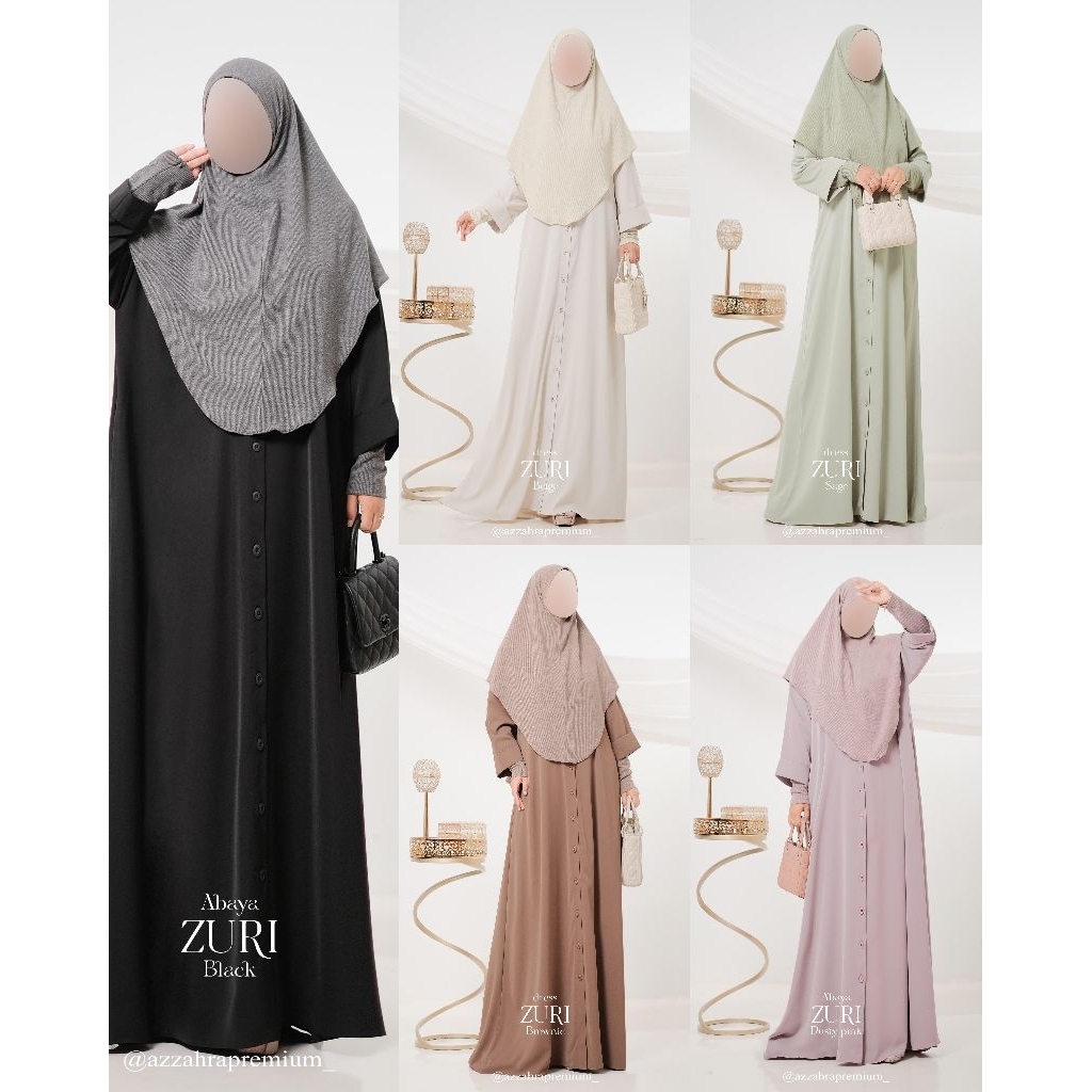 Zuri Series (Dress+Bergo / Abaya+Bergo) by Azzahra Premium Syari