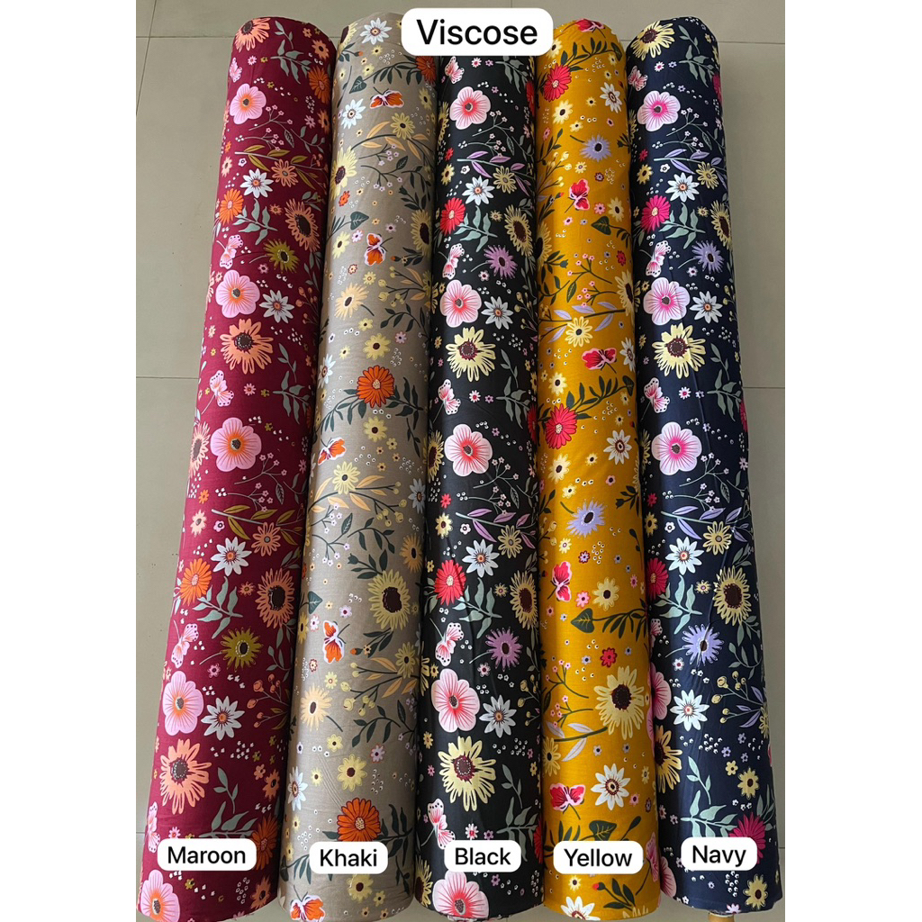 KAIN RAYON VISCOSE MOTIF BUNGA
