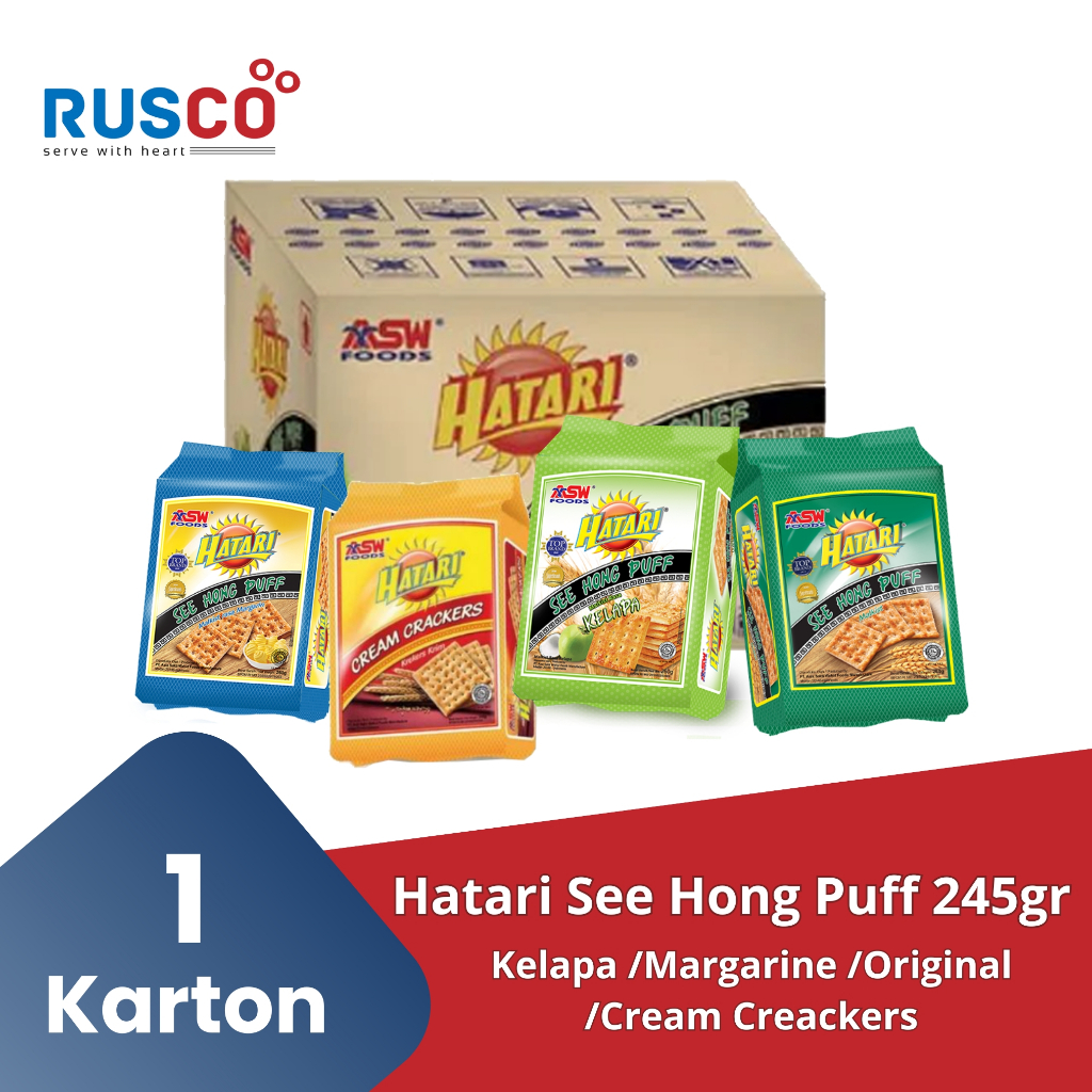 

HATARI SEE HONG PUFF Original/Cream Crackers/Margarine/Kelapa 245 gr ( 1 KARTON - ISI 36 PCS )