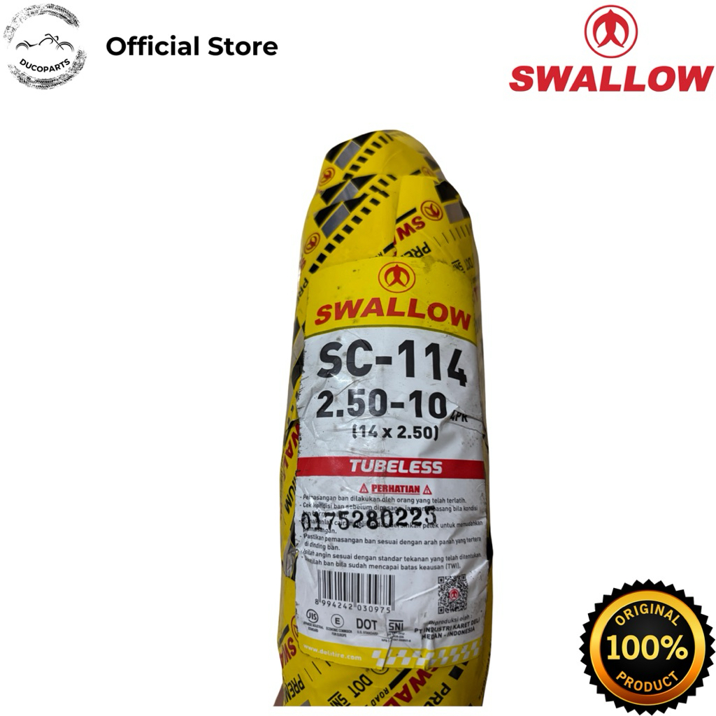 Swallow SC-114 2.50-10 Tubeless Sepeda Listrik Ring 10