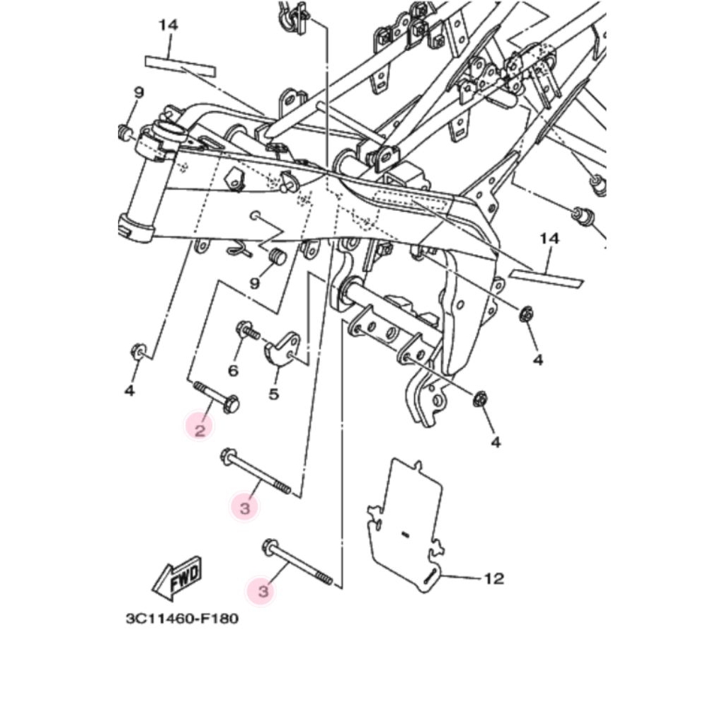 BAUT DUDUKAN MESIN KE RANGKA VIXION OLD VIXION NEW