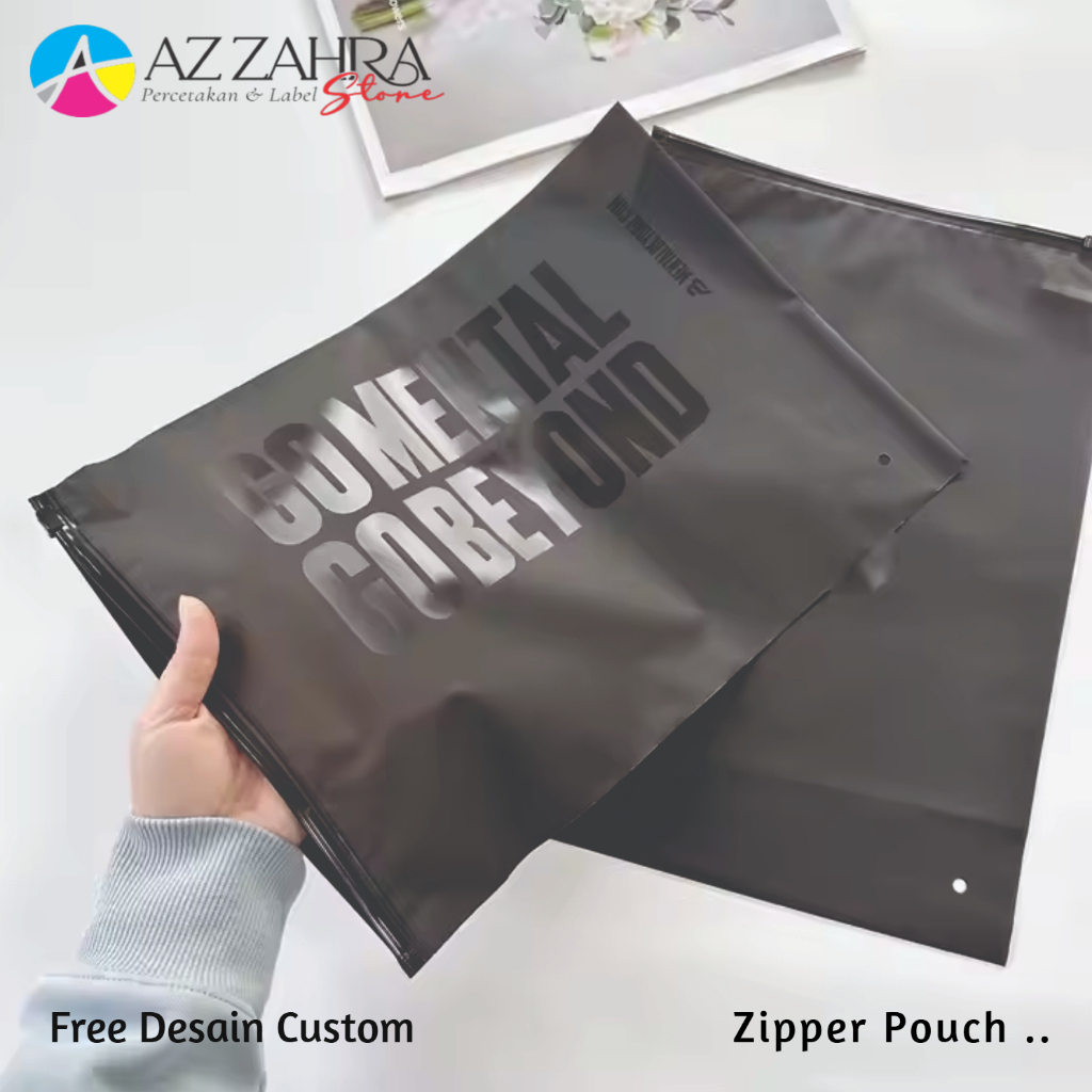 

Jual Zipplock 100pcs / plastik Zipplock / plastik packing hijab / pakaian / Zipplock Custom sablon