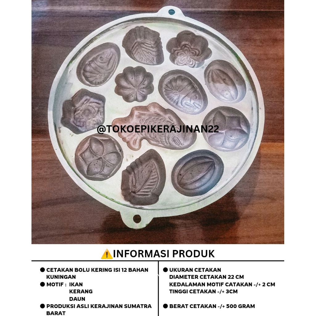 Cetakan kue cubit lobang 12 asli kuningan