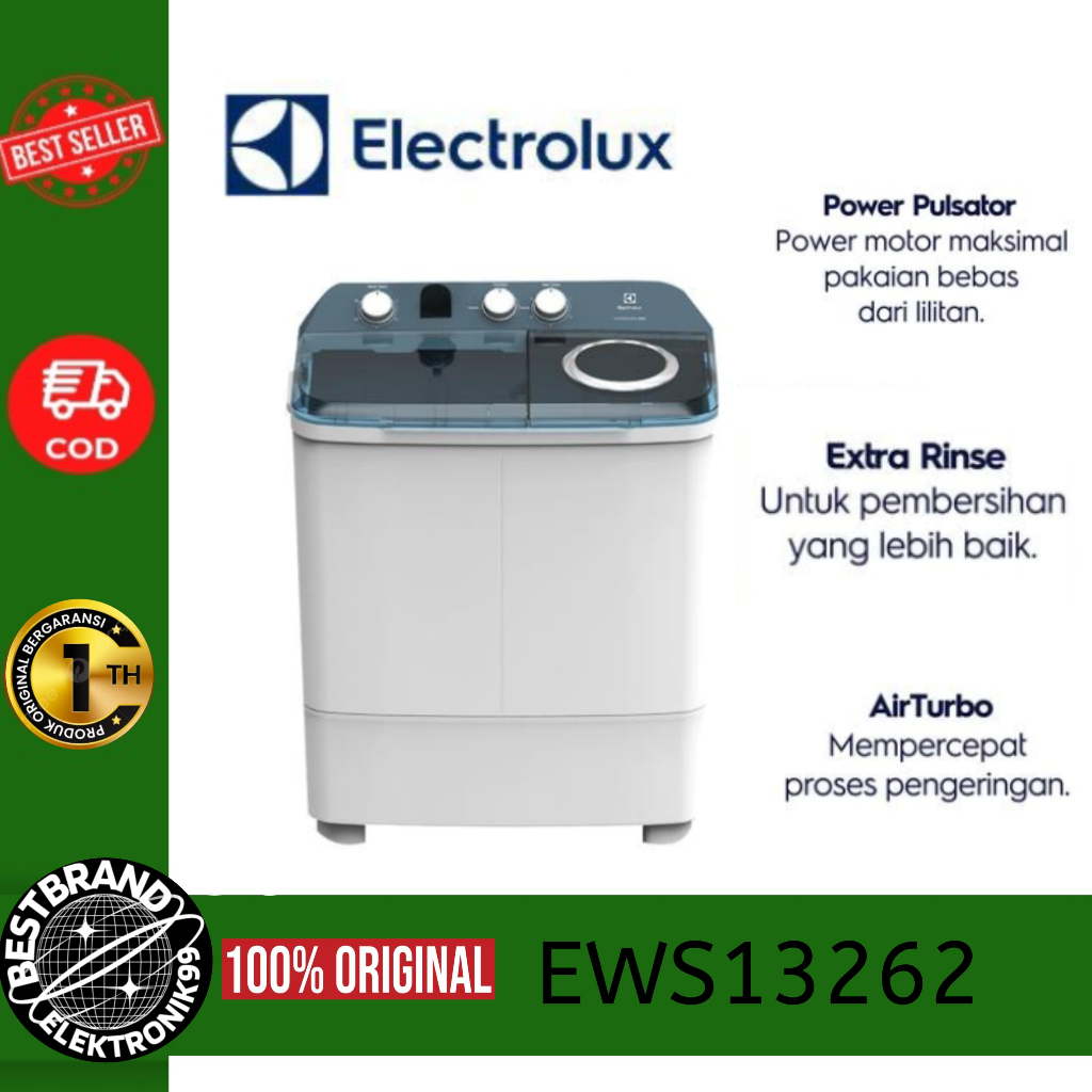 ELECTROLUX EWS13262WA MESIN CUCI TWIN TUB 12KG EWS13262 EWS 13262