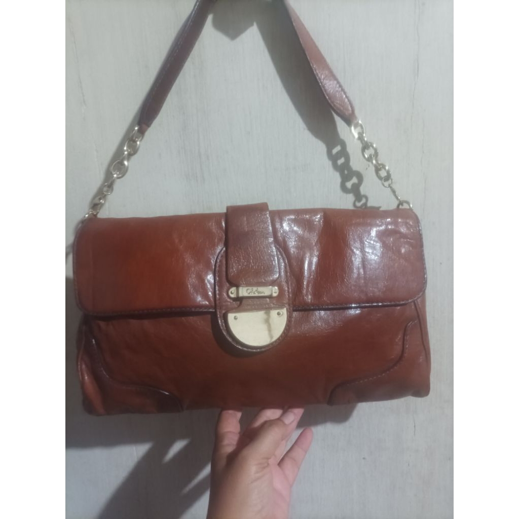 Tas shoulder tas bahu kulas kulit asli coklat cole han second
