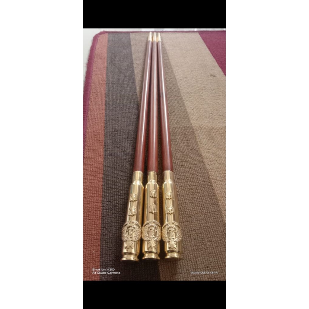 Tongkat komando Amunisi logo AL, AD, AU, POLRI. kayu stigi