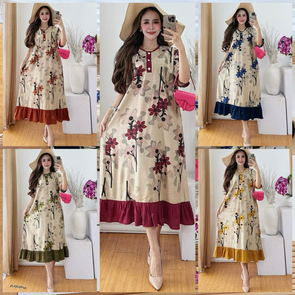 Daster super Jumbo kekinian terbaru Busui Bumil kerut dada Size LD 120 cm Fuji Pendek bahan Rayon Le