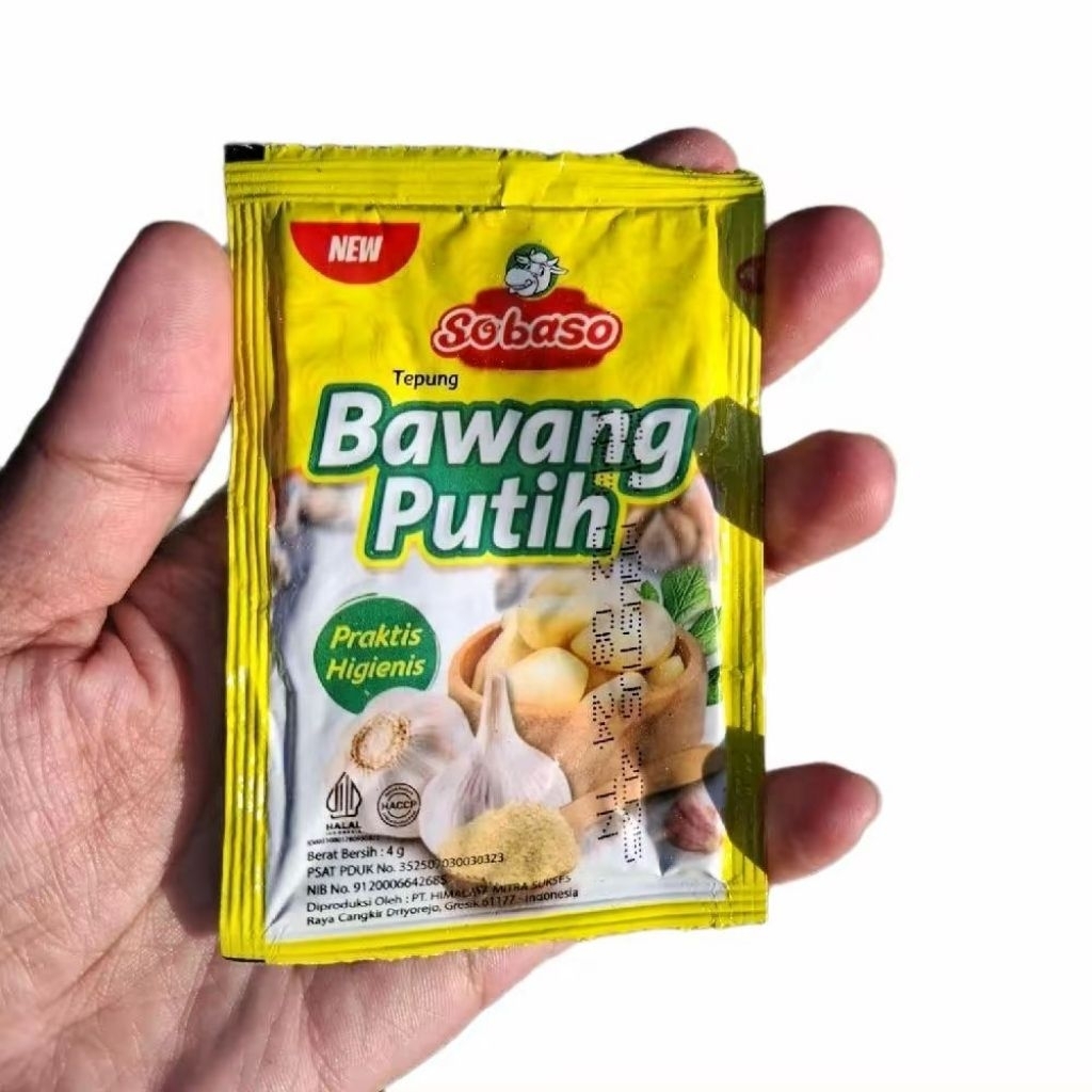 

ECER SOBASO BUMBU BAWANG PUTIH SACHET NETTO 4 GR murah