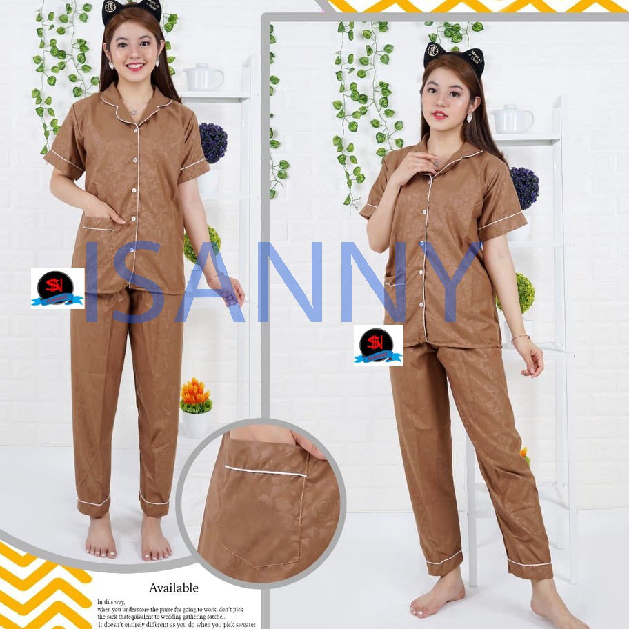 KODE H33P ISANNY PIYAMA SET SATEN EMBOS CP SIZELBAJU TIDURPIYAMA DEWASAREAL PICT