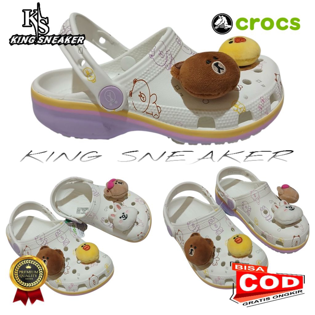 SANDAL CROCS LINE FRIENDS / SANDAL CLASSIC LINE / SANDAL CROCS ANAK-ANAK & DEWASA / SANDAL CROCS DEW