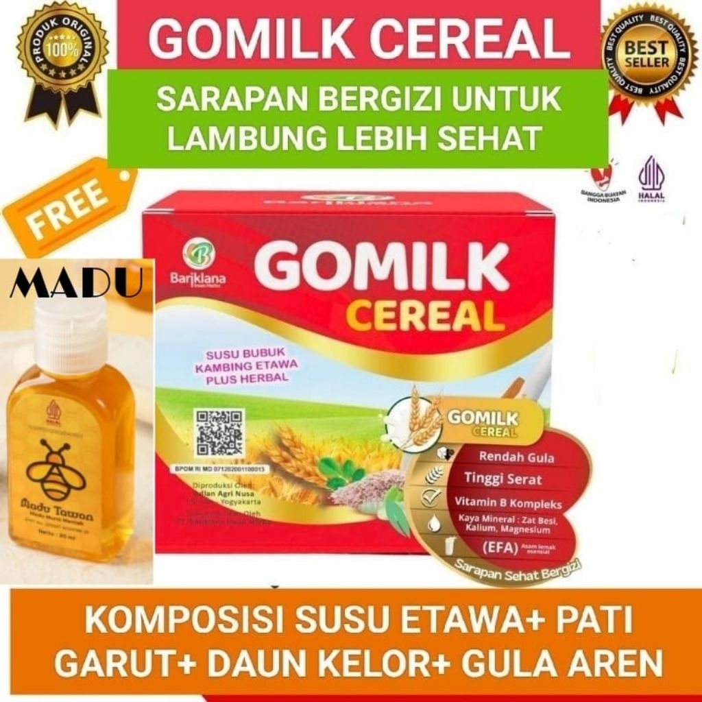 

(GRATIS MADU) GOMILK CEREAL OAT MILK SUSU UNTUK SARAPAN SEHAT BERGIZI YANG RENDAH GULA