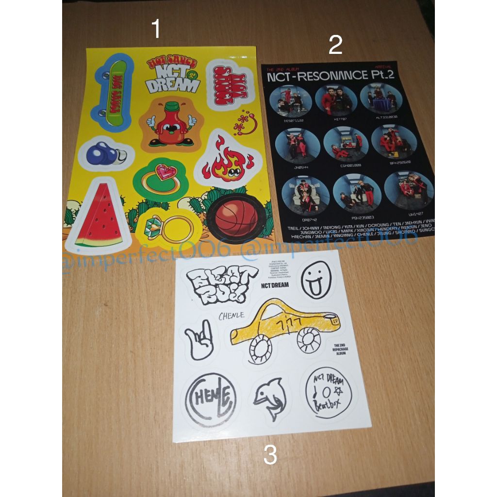 official stiker only album nct dream (hot sauce chilling , resonance photobook, beatbox digipack)