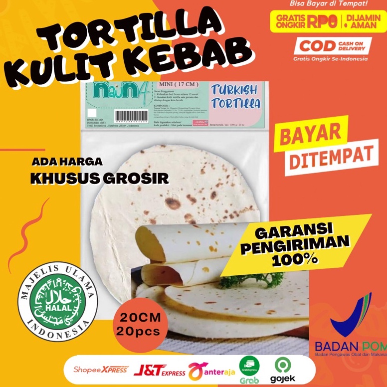 

Tren Tortilla Kulit Kebab PREMIUM Murah UK 2cm Isi 2 Lembar Nauna Turkish Lentur Tidak Mudah Robek untuk Kebab Frozen
