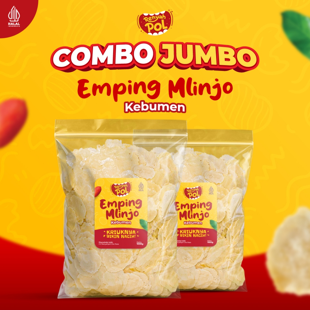 

Paket Jumbo Emping Melinjo Kebumen 2 x 1kg Full Kering - Renyahpol / Keripik / Cemilan / Gurih / Renyah